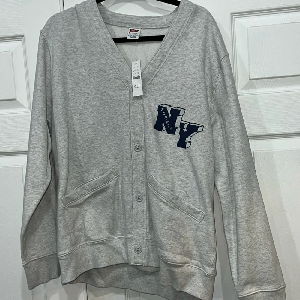 NWT - J. Crew Heritage Fleece Cardigan - Large